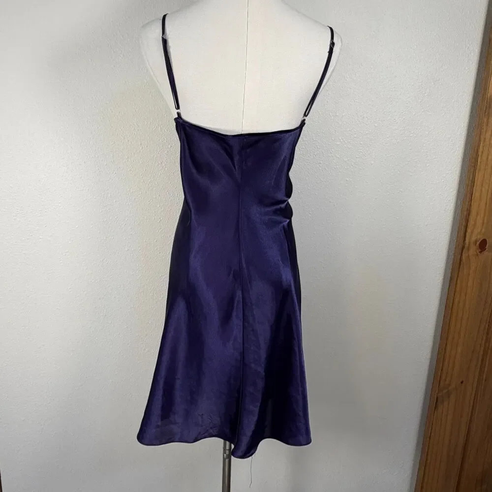 Vintage Sophia by Delicates Large Purple Satin Nightgown Long Chemise Lingerie